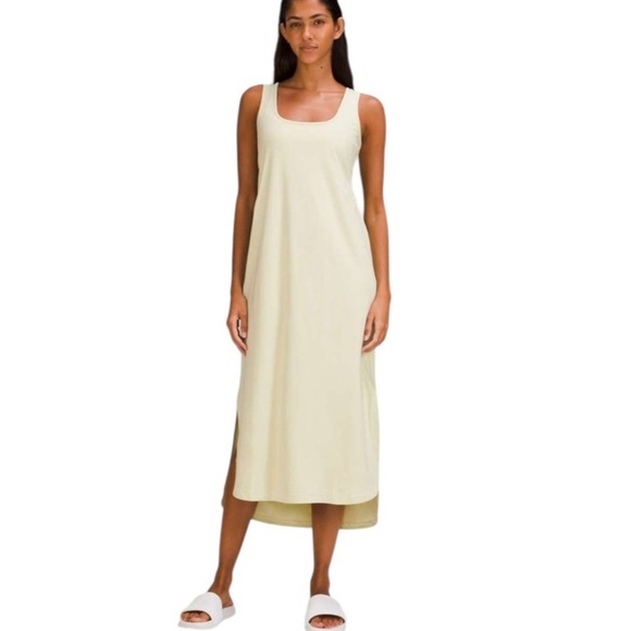 Lululemon Pima Cotton Open-Back Midi Dress in
Dewy - Picture 1 of 8
